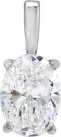 14K White Gold 2 CT Lab-Grown Diamond Pendant