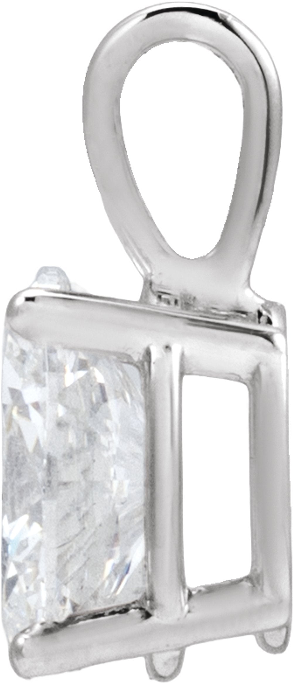 14K White Gold 2 CT Lab-Grown Diamond Pendant