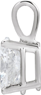 14K White Gold 2 CT Lab-Grown Diamond Pendant