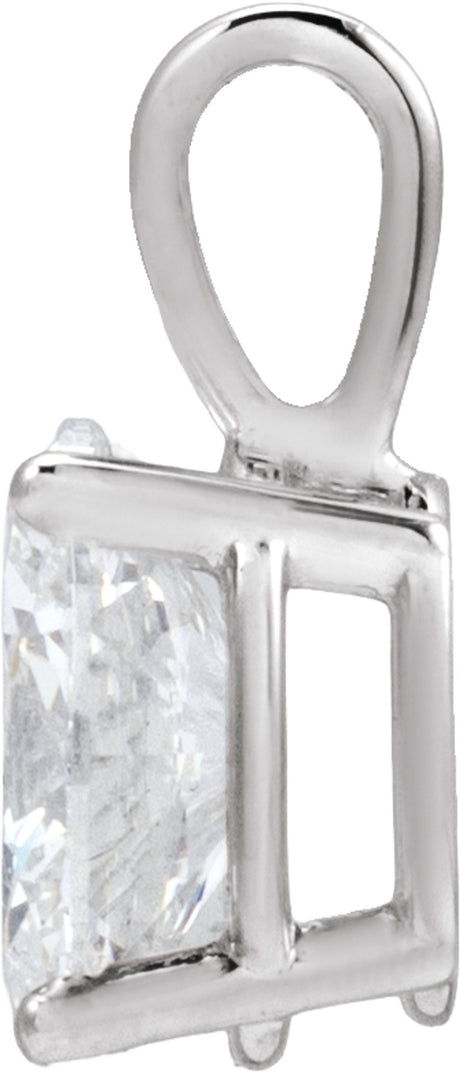 14K White Gold 2 CT Lab-Grown Diamond Pendant