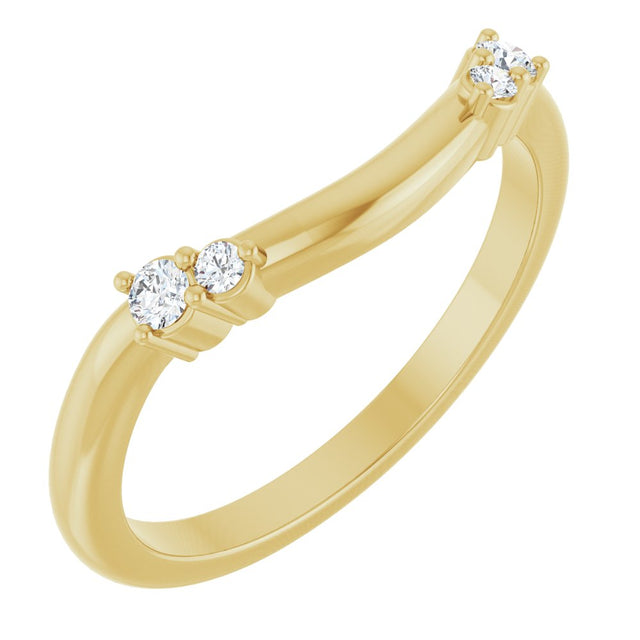 14K Yellow Gold .08 CTW Lab-Grown Diamond Contour Band