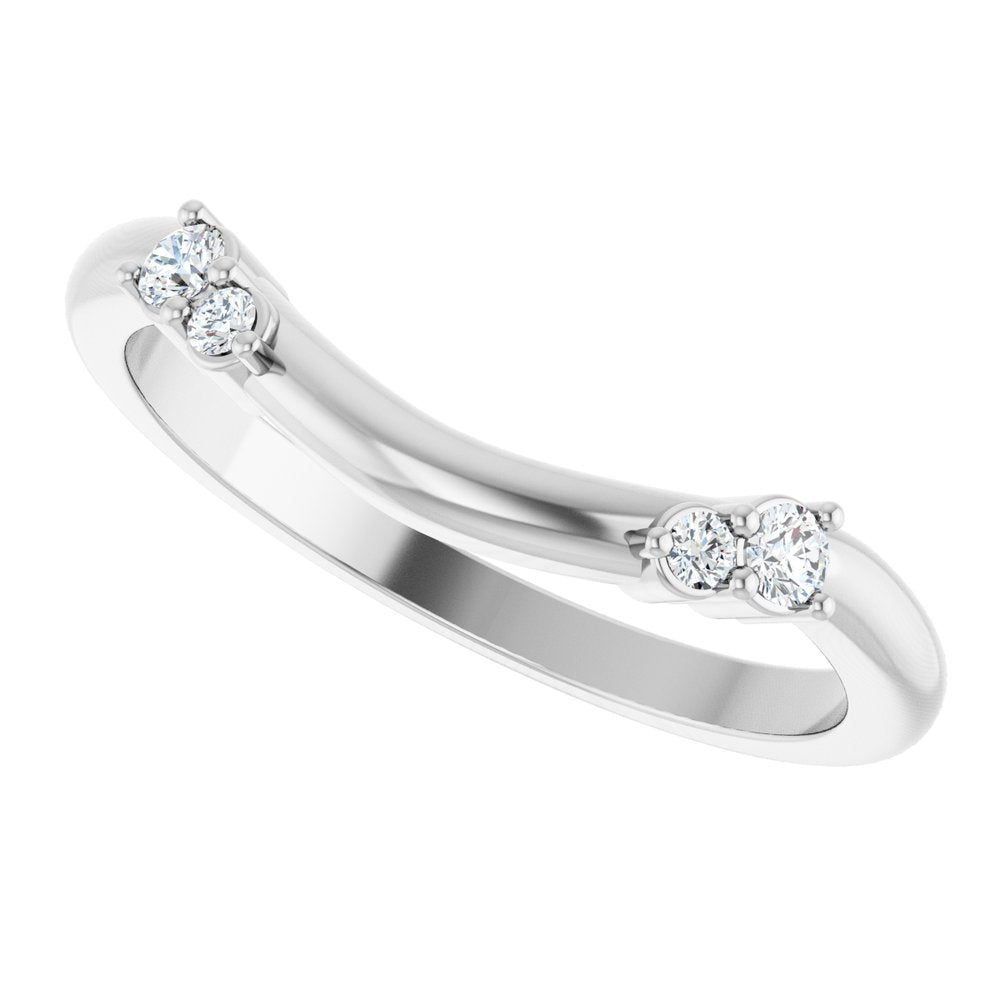 14K White Gold .08 CTW Lab-Grown Diamond Contour Band