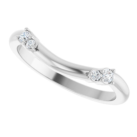 14K White Gold .08 CTW Lab-Grown Diamond Contour Band