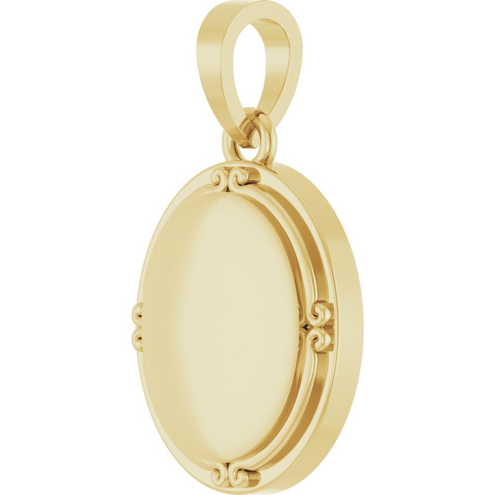 10K Yellow Gold Engravable Pendant