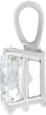 14K White Gold 1 CT Lab-Grown Diamond Pendant
