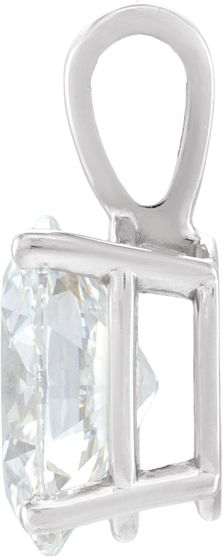 14K White Gold 1 CT Lab-Grown Diamond Pendant
