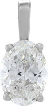 14K White Gold 1/2 CT Lab-Grown Diamond Pendant