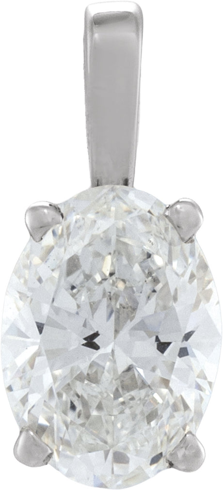 14K White Gold 1/2 CT Lab-Grown Diamond Pendant