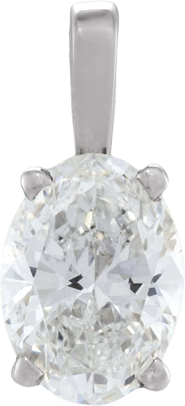 14K White Gold 1/2 CT Lab-Grown Diamond Pendant