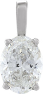 14K White Gold 1/2 CT Lab-Grown Diamond Pendant
