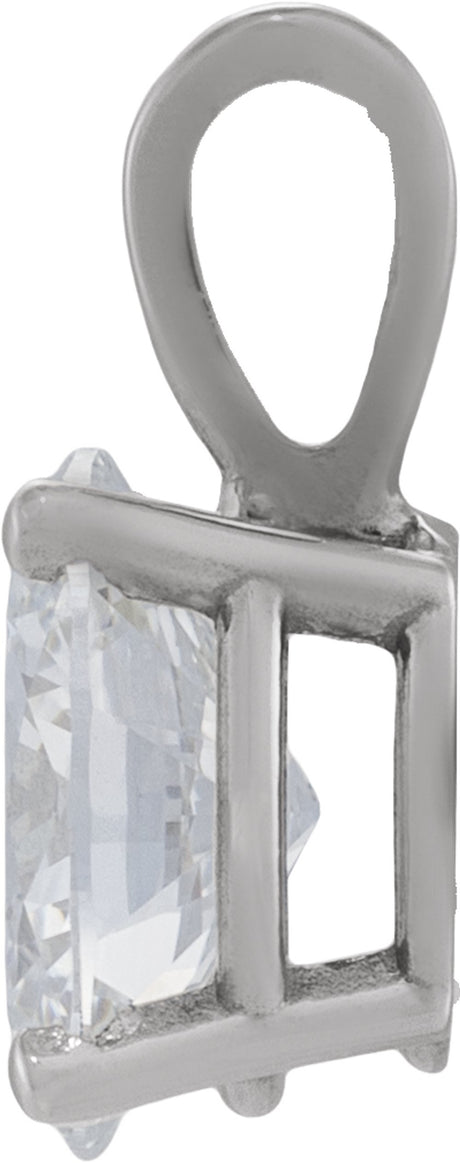 14K White Gold 1/2 CT Lab-Grown Diamond Pendant