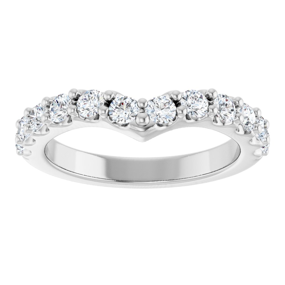 14K White Gold 3/4 CTW Lab-Grown Diamond Contour Band