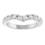 14K White Gold 3/4 CTW Lab-Grown Diamond Contour Band