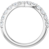 14K White Gold 3/4 CTW Lab-Grown Diamond Contour Band