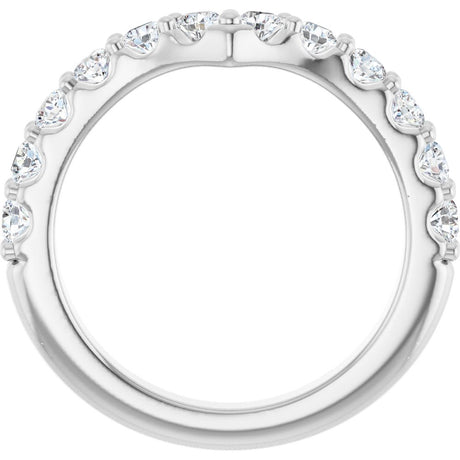 14K White Gold 3/4 CTW Lab-Grown Diamond Contour Band