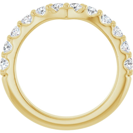14K Yellow Gold 3/4 CTW Lab-Grown Diamond Contour Band