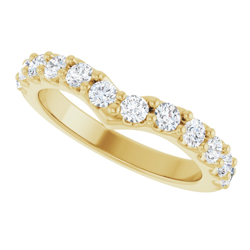 14K Yellow Gold 3/4 CTW Lab-Grown Diamond Contour Band
