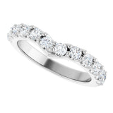 14K White Gold 3/4 CTW Lab-Grown Diamond Contour Band