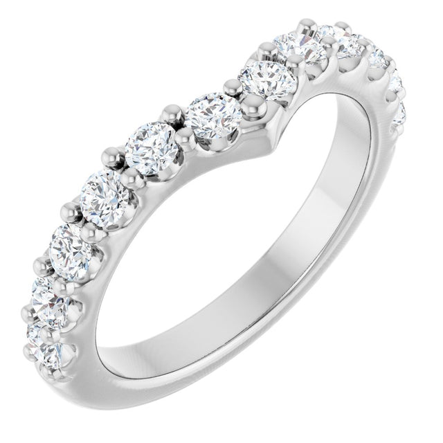 14K White Gold 3/4 CTW Lab-Grown Diamond Contour Band