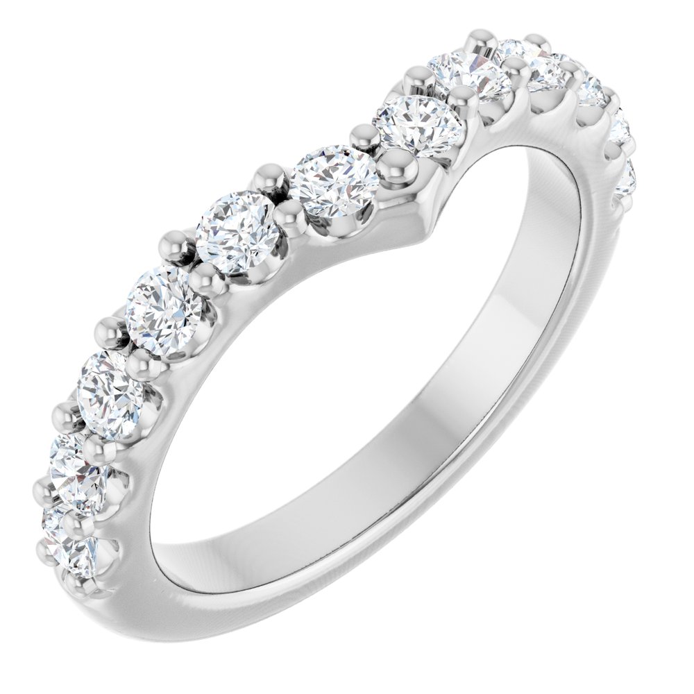 14K White Gold 3/4 CTW Lab-Grown Diamond Contour Band