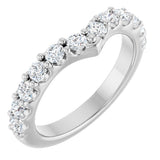 14K White Gold 3/4 CTW Lab-Grown Diamond Contour Band