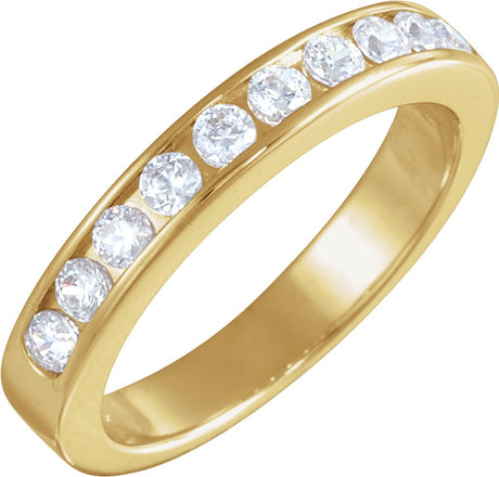 14K Yellow 1/2 CTW Natural Diamond Anniversary Band