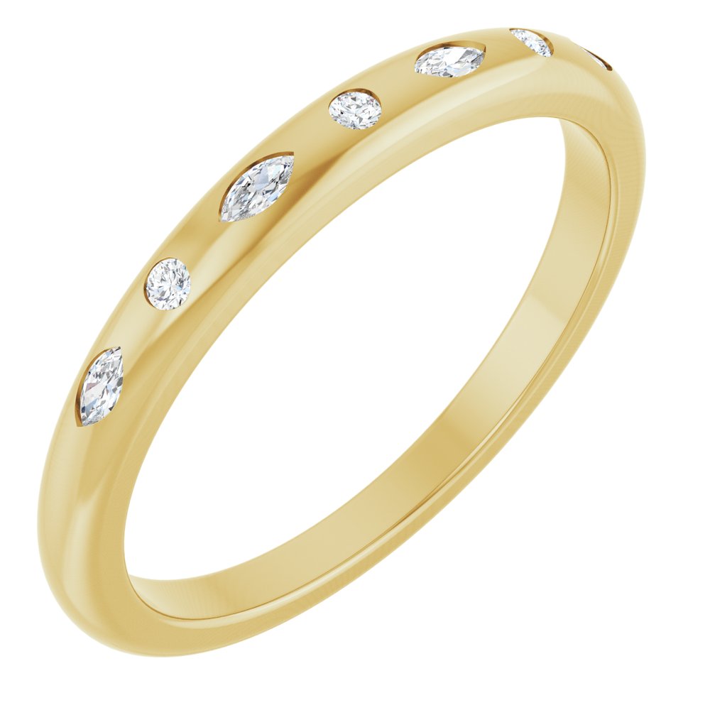 14K Yellow Gold 1/10 CTW Lab-Grown Diamond Anniversary Band