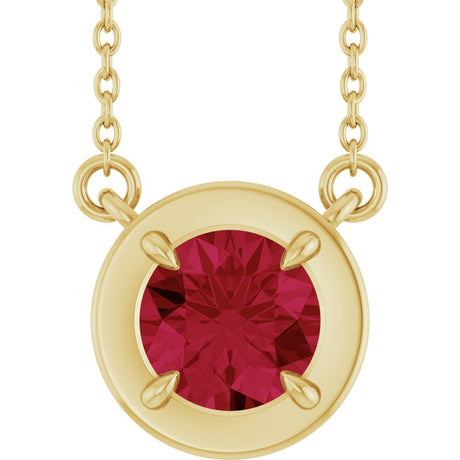 14K Yellow Gold Lab-Grown Ruby 18" Necklace
