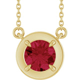 14K Yellow Gold Lab-Grown Ruby 18" Necklace