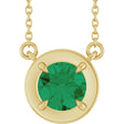 14K Yellow Gold Lab-Grown Emerald 18" Necklace