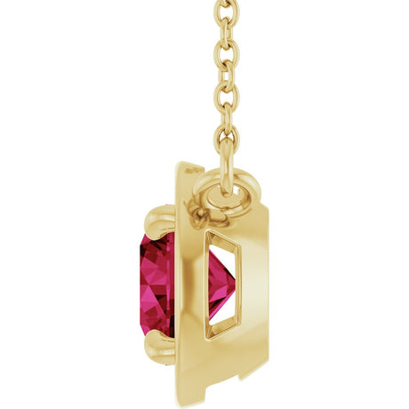 14K Yellow Gold Lab-Grown Ruby 18" Necklace