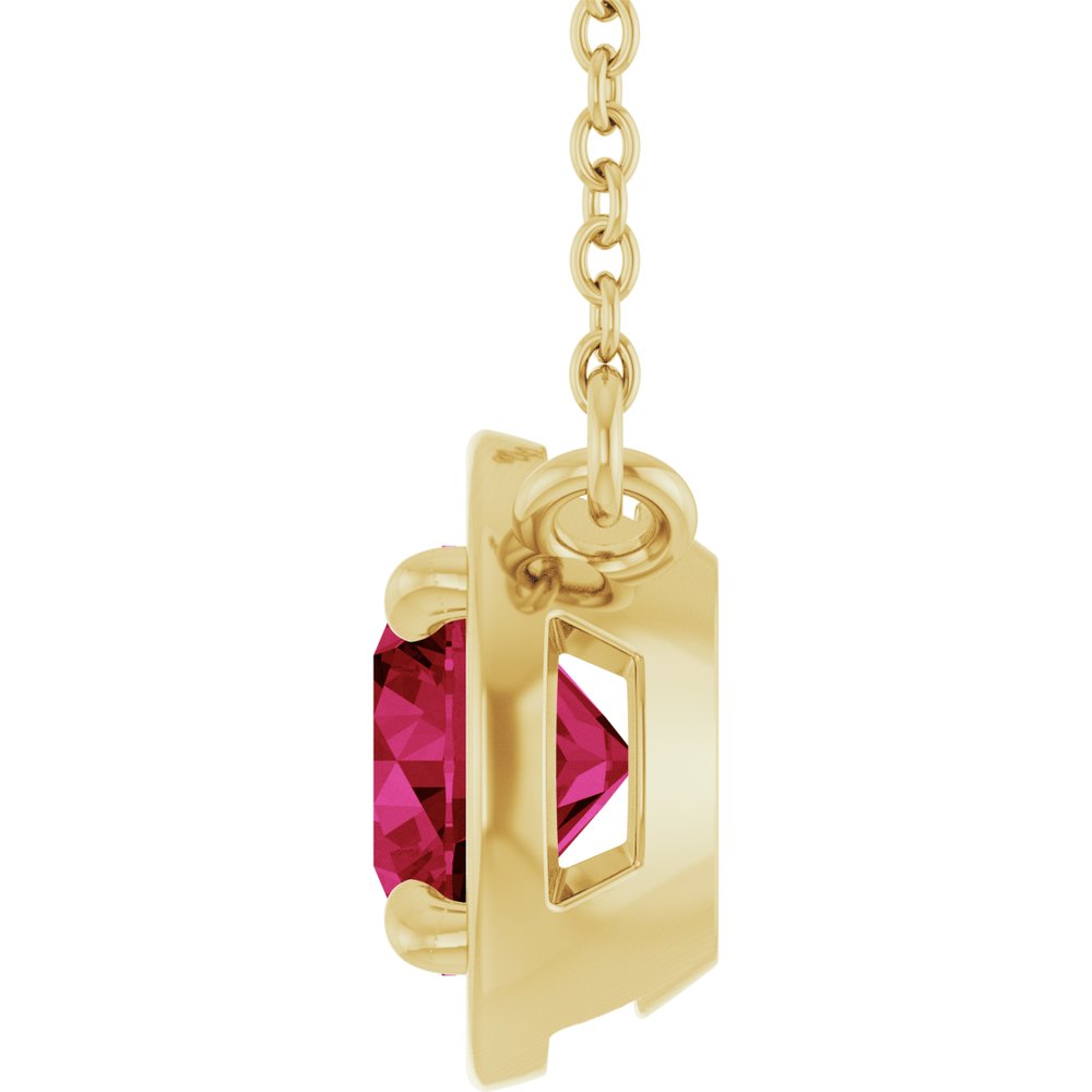 14K Yellow Gold Lab-Grown Ruby 18" Necklace