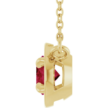 14K Yellow Gold Lab-Grown Ruby 18" Necklace