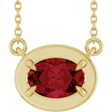 14K Yellow Gold Lab-Grown Ruby 18" Necklace