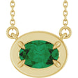 14K Yellow Gold Lab-Grown Emerald 18" Necklace