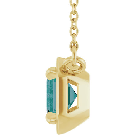 14K Yellow Gold Lab-Grown Alexandrite 18" Necklace