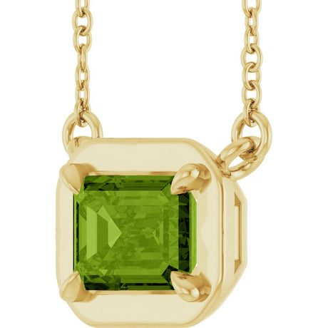 14K Yellow Gold Natural Peridot 18" Necklace