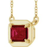 14K Yellow Gold Lab-Grown Ruby 18" Necklace