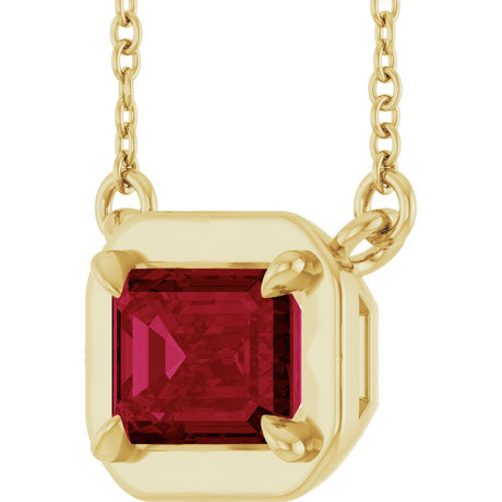 14K Yellow Gold Lab-Grown Ruby 18" Necklace