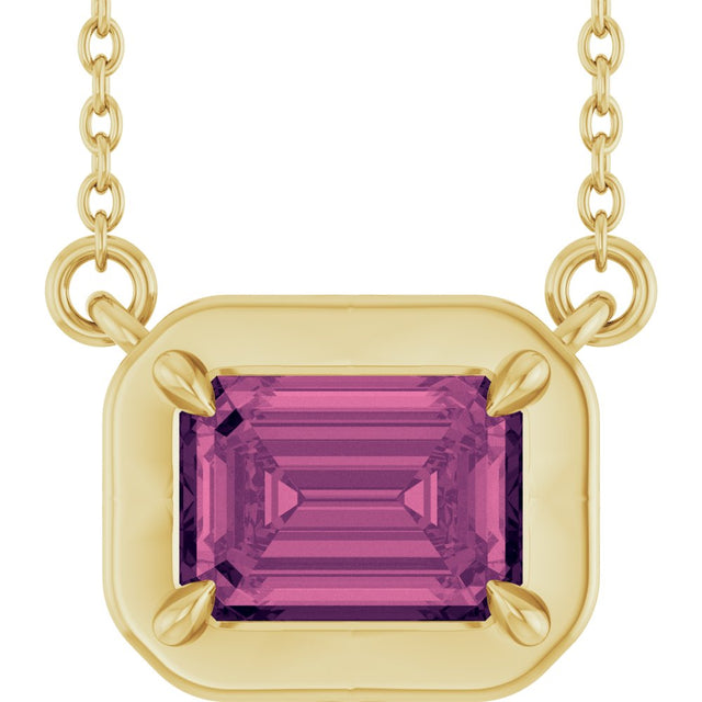 14K Yellow Gold Natural Tourmaline 18" Necklace