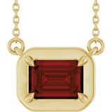 14K Yellow Gold Natural Garnet 18" Necklace