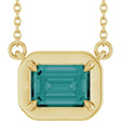 14K Yellow Gold Lab-Grown Alexandrite 18" Necklace