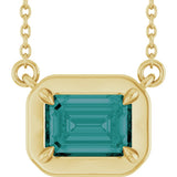 14K Yellow Gold Lab-Grown Alexandrite 18" Necklace