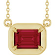 14K Yellow Gold Lab-Grown Ruby 18" Necklace