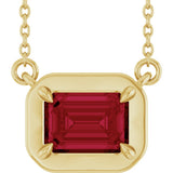 14K Yellow Gold Lab-Grown Ruby 18" Necklace