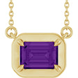 14K Yellow Gold Natural Amethyst 18" Necklace