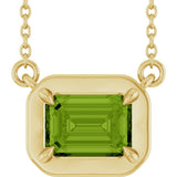 14K Yellow Gold Natural Peridot 18" Necklace
