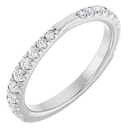 14K White Gold 3/8 CTW Lab-Grown Diamond Contour Band