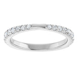 14K White Gold 3/8 CTW Lab-Grown Diamond Contour Band
