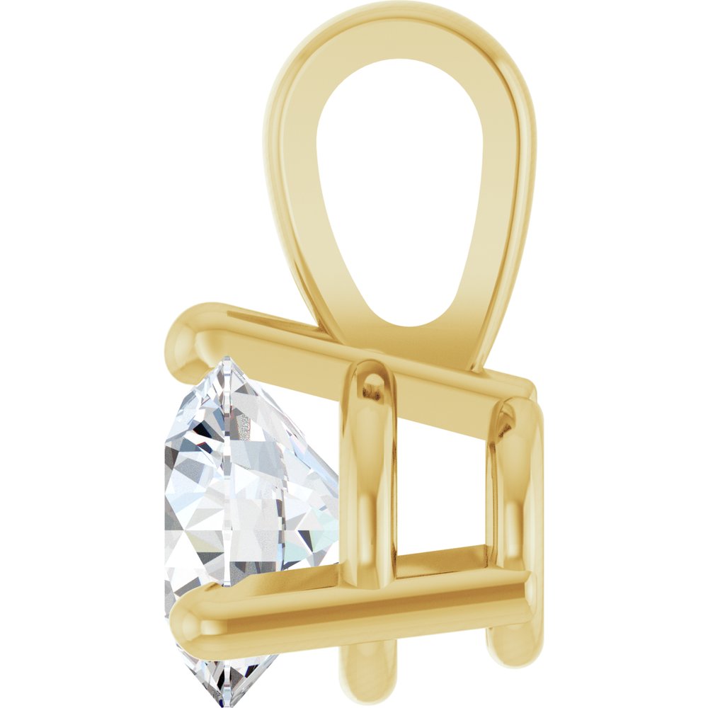 14K Yellow Gold 1/4 CT Lab-Grown Diamond Pendant 